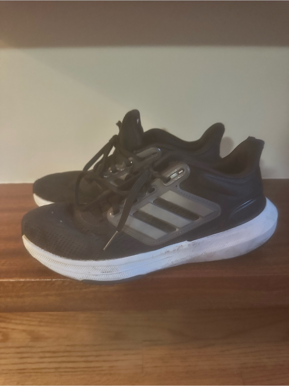 adidas Black Kids Sneakers with White Sole